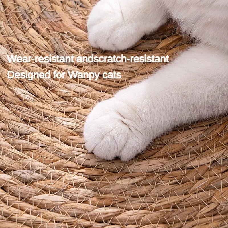 Rieten kattenkrabmat, krabplank voor het scherp houden van nagels - Meubelbeschermer - Hebbr