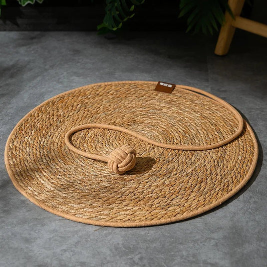 Rieten kattenkrabmat, krabplank voor het scherp houden van nagels - Meubelbeschermer - Hebbr