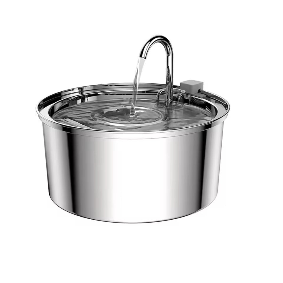 Roestvrijstalen drinkfontein voor katten en honden - 3L, stille werking en dubbele filtering - Hebbr