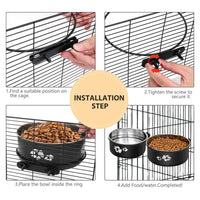 Roestvrijstalen Hangende Waterbak voor Honden en Katten - Spill - Proof Ontwerp, Makkelijk Schoon te Maken - Hebbr