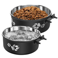 Roestvrijstalen Hangende Waterbak voor Honden en Katten - Spill - Proof Ontwerp, Makkelijk Schoon te Maken - Hebbr