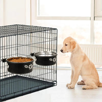 Roestvrijstalen Hangende Waterbak voor Honden en Katten - Spill - Proof Ontwerp, Makkelijk Schoon te Maken - Hebbr