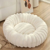 Rond Hondenbed 40 - 70cm van Lang Pluche, Warm en Comfortabel voor Middelgrote Honden - Hebbr