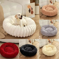 Rond Hondenbed 40 - 70cm van Lang Pluche, Warm en Comfortabel voor Middelgrote Honden - Hebbr