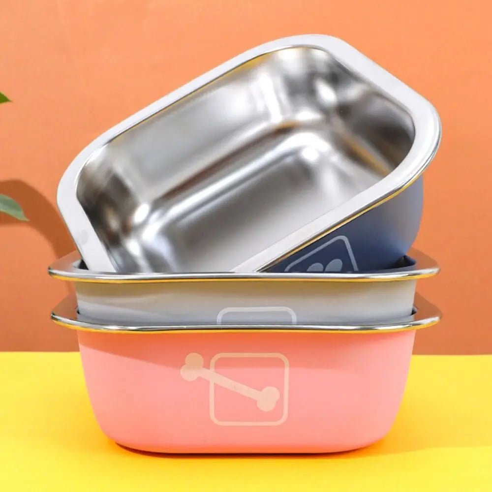 RVS Hondenkom met Antislipbasis - Duurzaam Roestvrij Staal voor Honden en Katten - M en L - Hebbr