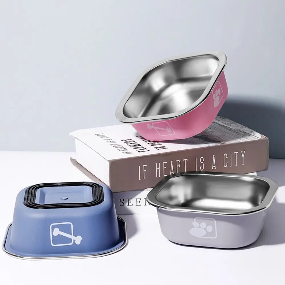 RVS Hondenkom met Antislipbasis - Duurzaam Roestvrij Staal voor Honden en Katten - M en L - Hebbr