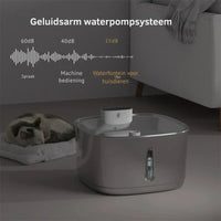 RVS Katten Drinkfontein met 3,2L Capaciteit en Meervoudig Filtratiesysteem - Hebbr