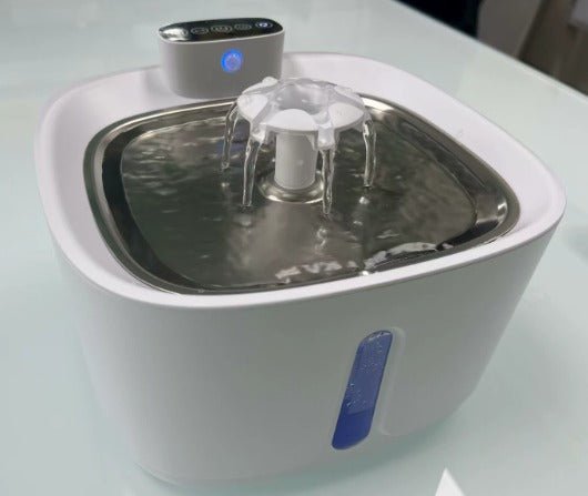 RVS Katten Drinkfontein met 3,2L Capaciteit en Meervoudig Filtratiesysteem - Hebbr