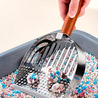 RVS kattenbak schep, corrosiebestendig met snelle zandafvoer en eenvoudig schoon te maken - Hebbr