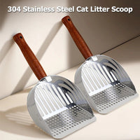 RVS kattenbak schep, corrosiebestendig met snelle zandafvoer en eenvoudig schoon te maken - Hebbr