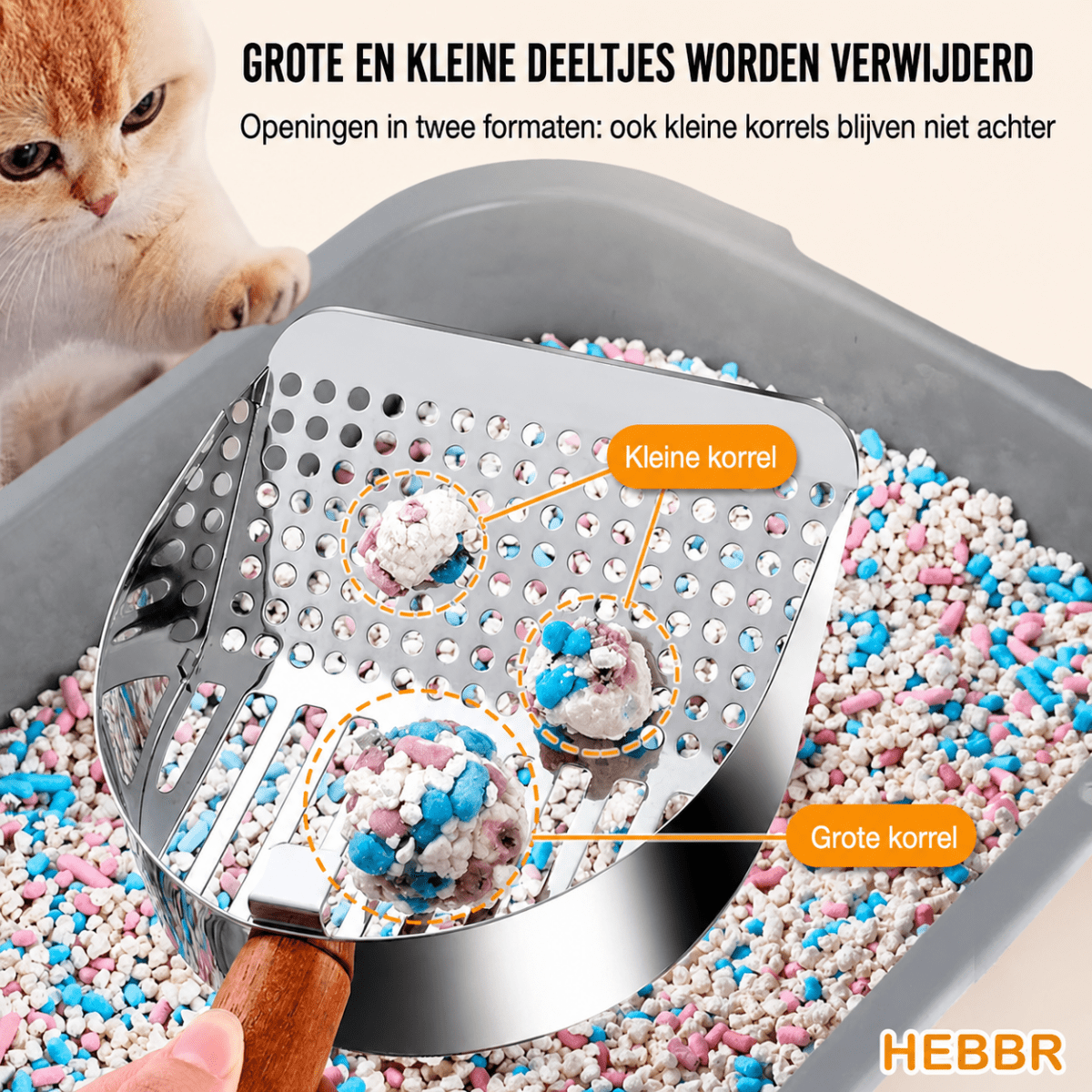 RVS Kattenbakschep - Hebbr