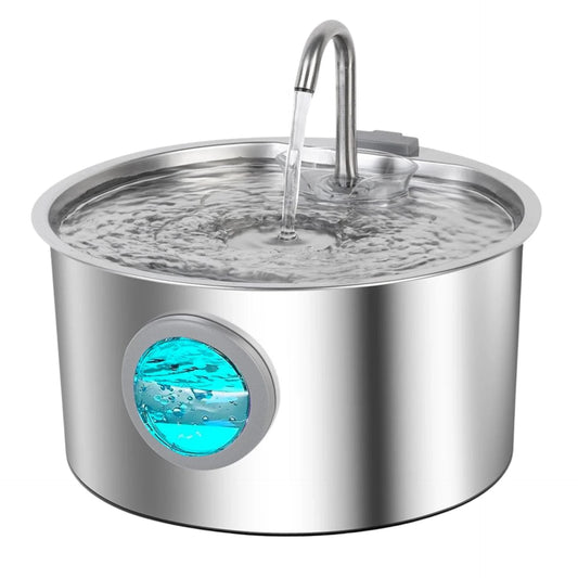 RVS Kattenfontein 3.2L met Ingebouwd Filtersysteem en Ultra Stille Waterpomp voor Huisdieren - Hebbr