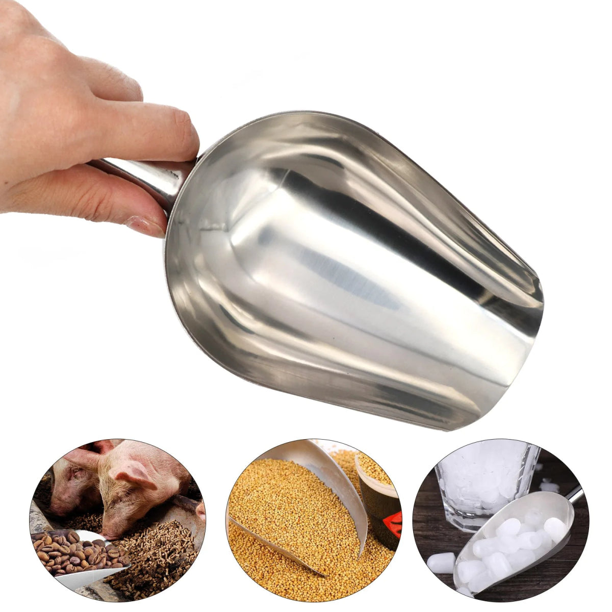 RVS Voederschep voor Honden en Katten - Grote Capaciteit 23,5x8x5 cm - Duurzaam en Lichtgewicht - Hebbr