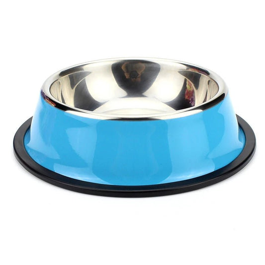 RVS Voerbak Hond en Kat met Antislip Bodem - Diverse Maten en Kleuren, 200ml tot 1600ml - Hebbr