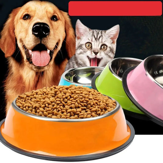 RVS Voerbak Hond en Kat met Antislip Bodem - Diverse Maten en Kleuren, 200ml tot 1600ml - Hebbr