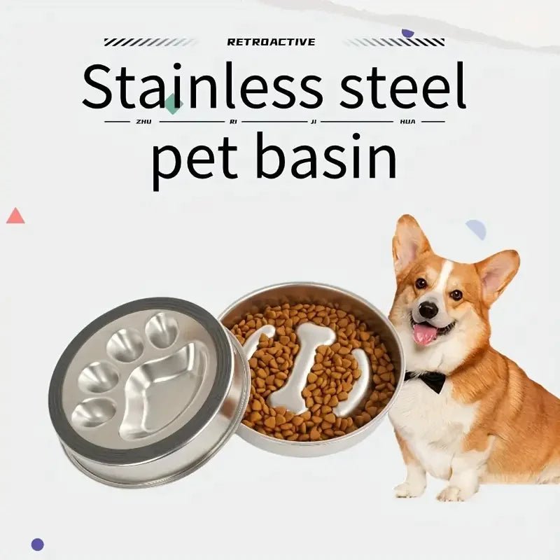 RVS Voerbak Hond en Kat met Antislip - Verhoogd Ontwerp voor Gezonde Eetpostuur - Hebbr