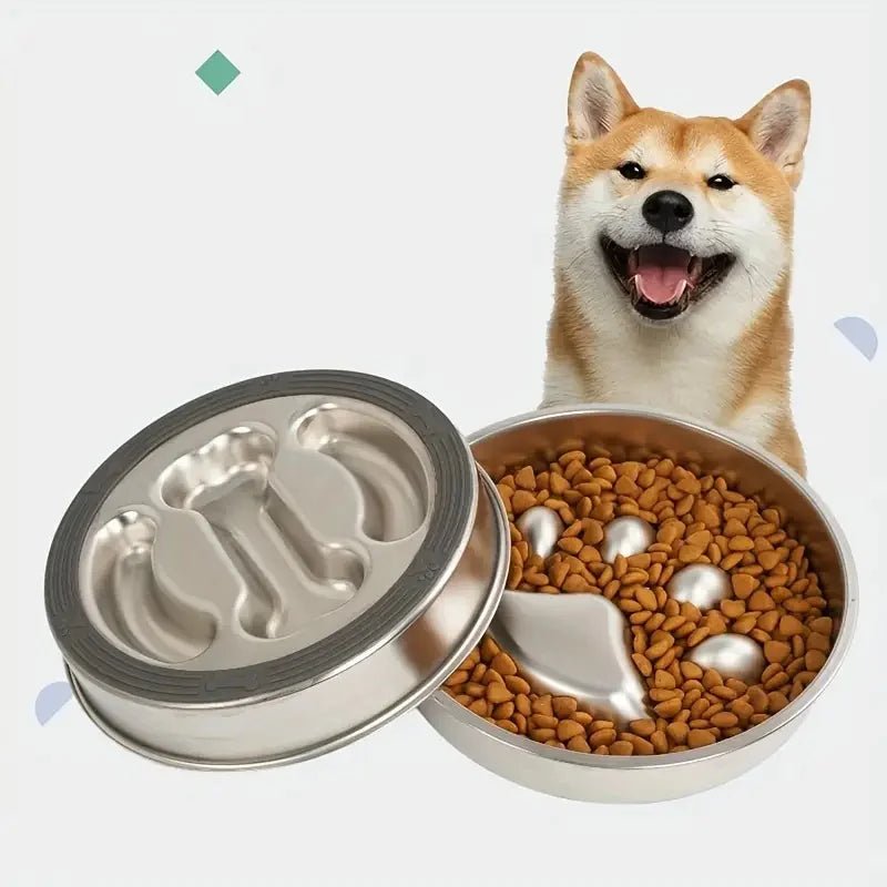 RVS Voerbak Hond en Kat met Antislip - Verhoogd Ontwerp voor Gezonde Eetpostuur - Hebbr