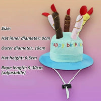 Schattige Verjaardagsmuts voor Honden en Katten - Verstelbare Pluche Pet Cap met Kaarsenontwerp - Hebbr