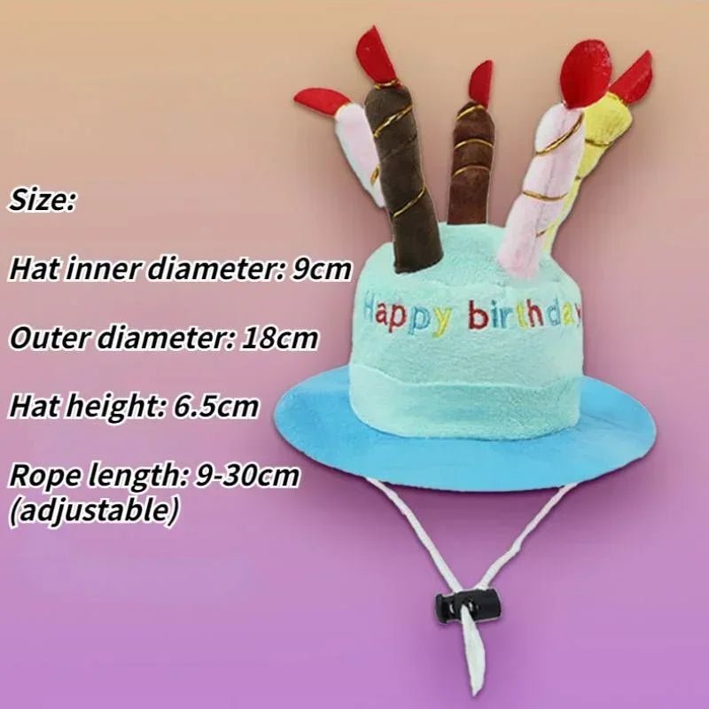 Schattige Verjaardagsmuts voor Honden en Katten - Verstelbare Pluche Pet Cap met Kaarsenontwerp - Hebbr