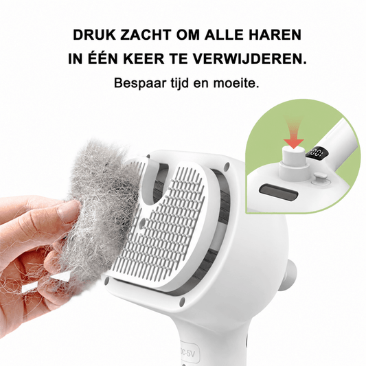 Sento Hondenborstel | Elektrische 3-in-1 met Spray en Massage - Hebbr