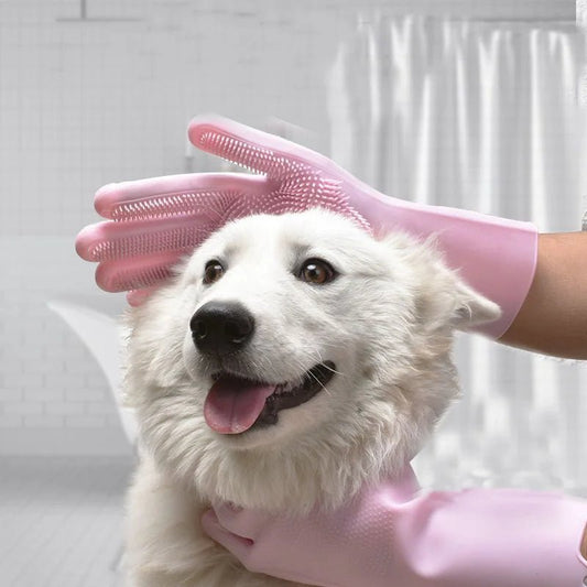 Siliconen Badhandschoenen Voor Huisdieren - Ideaal Voor Honden En Katten, Geschikt Voor Wassen En Borstelen - Hebbr