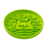 Siliconen Lick Mat voor Honden en Katten - Antislip Voederbak, 25 cm, Groen, BPA - vrij - Hebbr