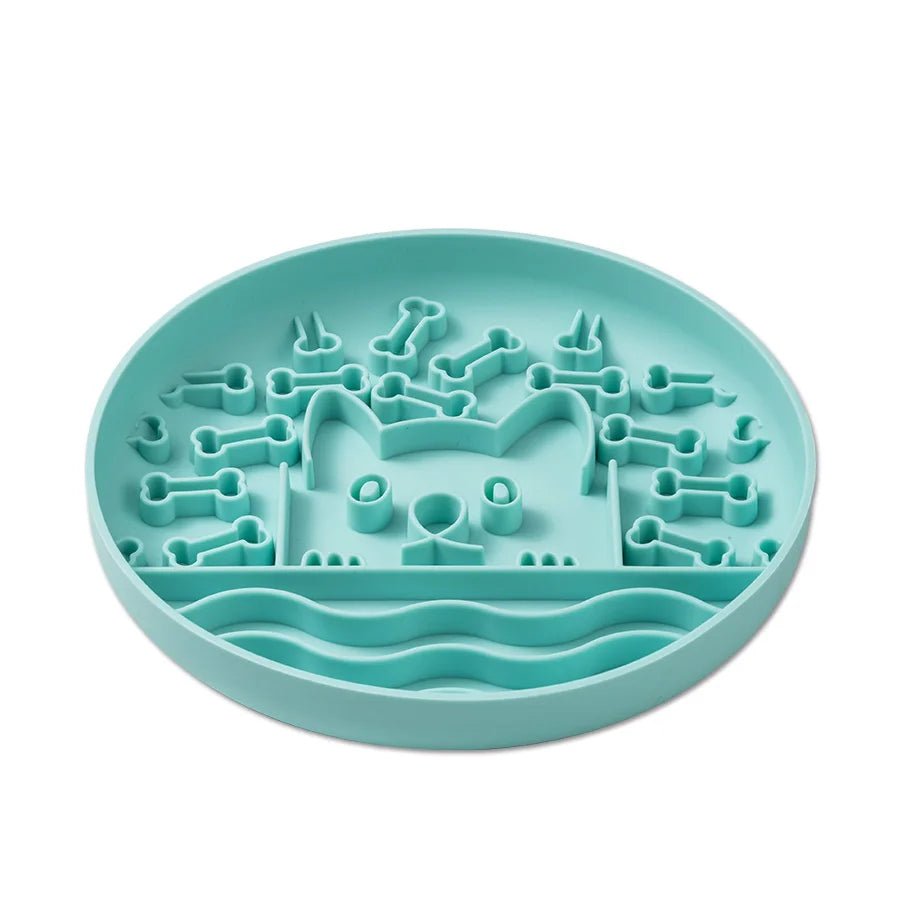 Siliconen Lick Mat voor Honden en Katten - Antislip Voederbak, 25 cm, Groen, BPA - vrij - Hebbr