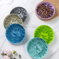 Siliconen Lick Mat voor Honden en Katten - Antislip Voederbak, 25 cm, Groen, BPA - vrij - Hebbr