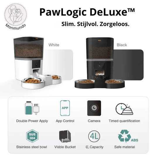 Slimme Voederautomaat voor Honden en Katten – Duurzaam, HD - Camera & App Besturing - Hebbr