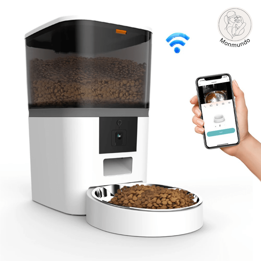 Slimme Voederautomaat voor Honden en Katten – Duurzaam, HD - Camera & App Besturing - Hebbr