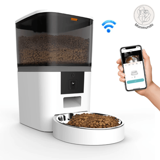 Slimme Voederautomaat voor Honden en Katten – Duurzaam, HD - Camera & App Besturing - Hebbr