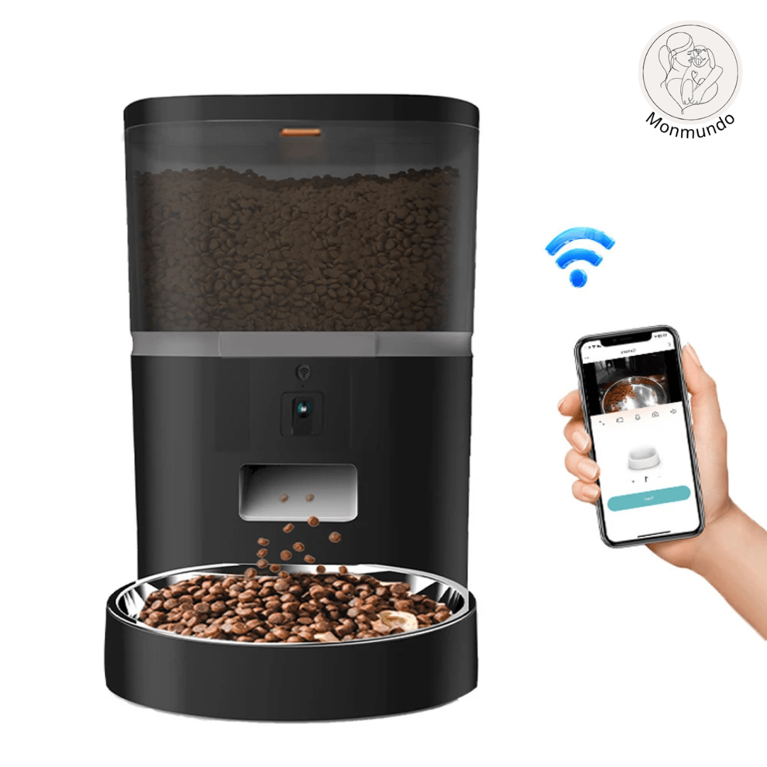 Slimme Voederautomaat voor Honden en Katten – Duurzaam, HD - Camera & App Besturing - Hebbr
