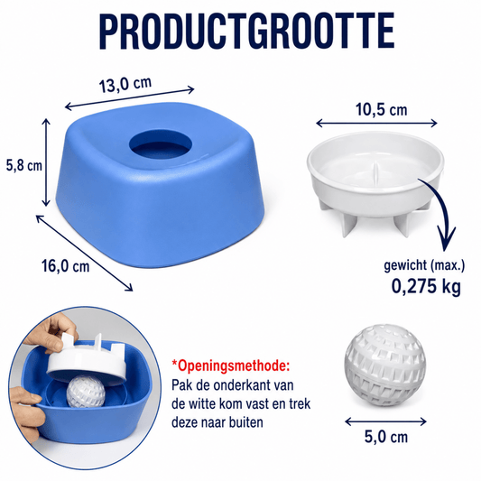 Slow Feeder Hondenkom | Antislip, Interactieve Rollende Bal - Hebbr