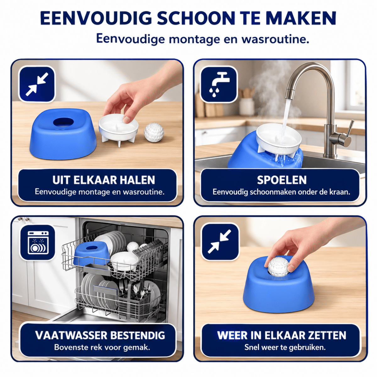 Slow Feeder Hondenkom | Antislip, Interactieve Rollende Bal - Hebbr
