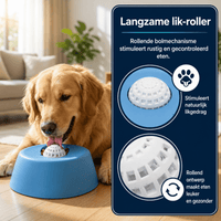 Slow Feeder Hondenkom | Antislip, Interactieve Rollende Bal - Hebbr