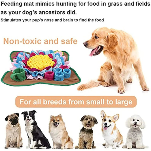Snuffelmat Hond - Antiklapmat voor Training en Langzame Voeding - 48 x 48 cm, Veilig Pluche - Hebbr