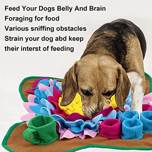 Snuffelmat Hond - Antiklapmat voor Training en Langzame Voeding - 48 x 48 cm, Veilig Pluche - Hebbr