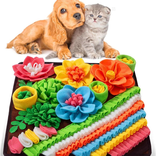 Snuffelmat Hond - Antiknelling Mat van Zachte Fleece, Educatief Speelgoed voor Stressvermindering, 39x39 cm - Hebbr