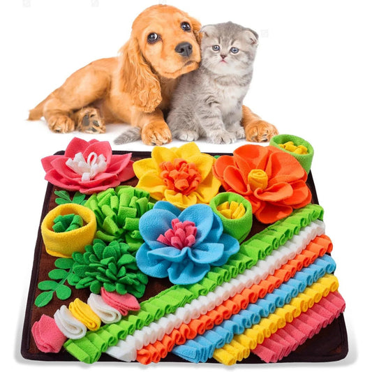 Snuffelmat Hond - Antiknelling Mat van Zachte Fleece, Educatief Speelgoed voor Stressvermindering, 39x39 cm - Hebbr
