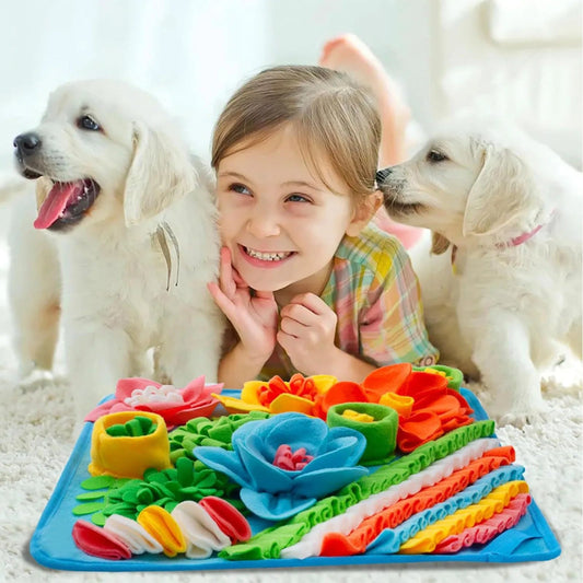 Snuffelmat Hond - Antiknelling Mat van Zachte Fleece, Educatief Speelgoed voor Stressvermindering, 39x39 cm - Hebbr