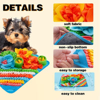 Snuffelmat Hond - Antiknelling Mat van Zachte Fleece, Educatief Speelgoed voor Stressvermindering, 39x39 cm - Hebbr