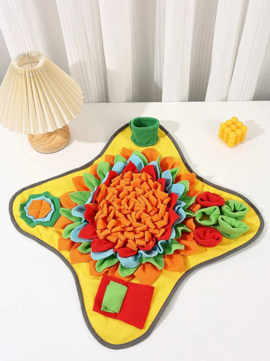 Snuffelmat Hond - Interactieve Voerpuzzel voor Mentale Stimulatie, 60x40 cm, Duurzaam en Wasbaar - Hebbr