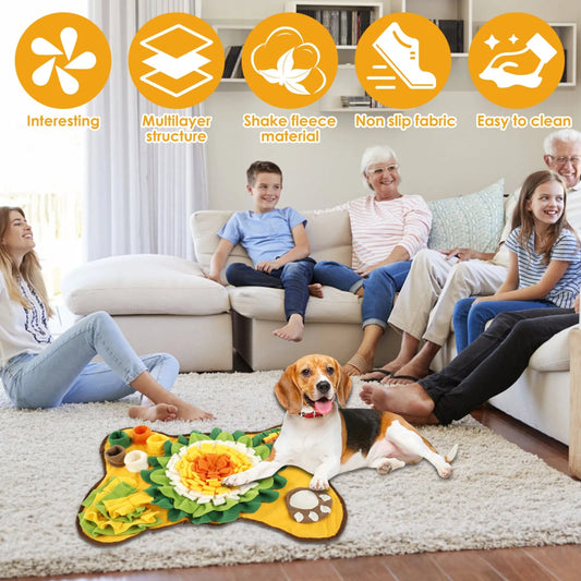 Snuffelmat Hond van Polyester met Anti - Slip Onderkant - Interactieve Snackdispenser voor Geurtraining - Hebbr