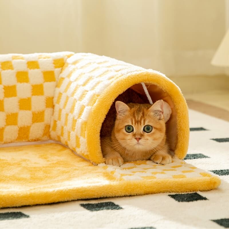 Speeltunnel voor Katten en Kittens - Pluche en Polyester, Ruimtebesparend Ontwerp - Hebbr