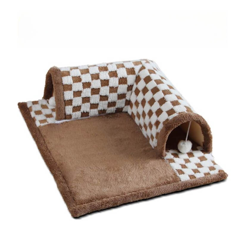 Speeltunnel voor Katten en Kittens - Pluche en Polyester, Ruimtebesparend Ontwerp - Hebbr