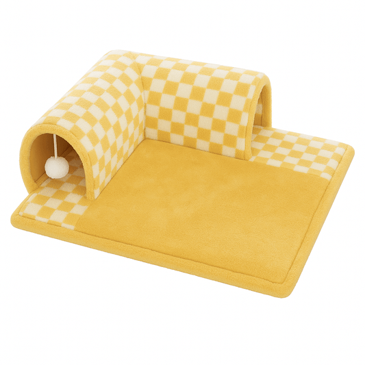 Speeltunnel voor Katten en Kittens - Pluche en Polyester, Ruimtebesparend Ontwerp - Hebbr