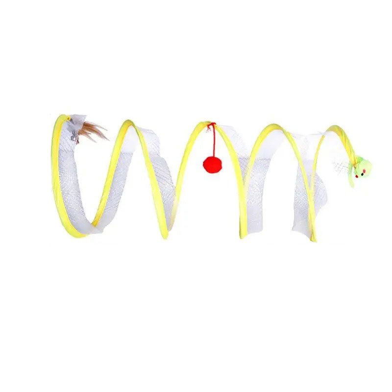 Spiraalvormig Kat Speeltje met Hangende Speeltjes – Speelgoed voor Katten - Hebbr