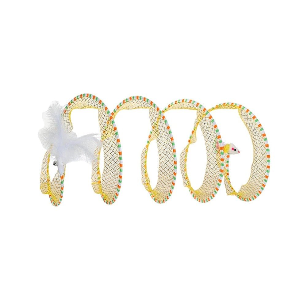 Spiraalvormig Kat Speeltje met Hangende Speeltjes – Speelgoed voor Katten - Hebbr