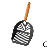 Stalen kattenbak schep met lange handgreep - Efficiënt schoonmaakgereedschap voor kattenbakken - Hebbr