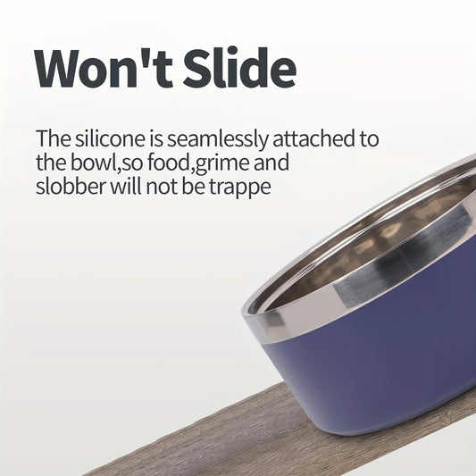 Stijlvolle Hondenkom Van Roestvrij Staal Met Antislipmat - Grote Capaciteit Voor Katten En Honden - Hebbr
